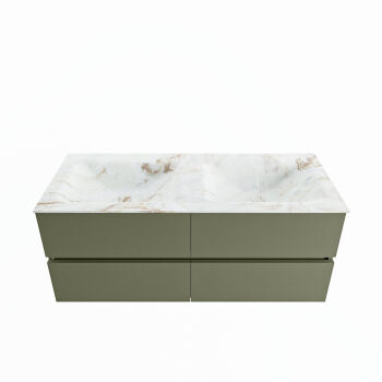 corian waschtisch set vica dlux 120 cm marmor optik doppelbecken Frappe VDX120Arm4LD2Fra