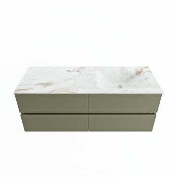 corian waschtisch set vica dlux 130 cm marmor optik becken rechts Frappe VDX130Arm4LR0Fra