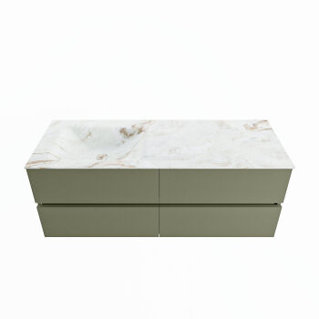 corian waschtisch set vica dlux 130 cm marmor optik becken links Frappe VDX130Arm4LL1Fra