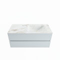 corian waschtisch set vica dlux 110 cm marmor optik becken rechts Frappe VDX110Cla2LR0Fra