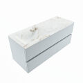 corian waschtisch set vica dlux 120 cm marmor optik becken links Frappe VDX120Cla2LL0Fra