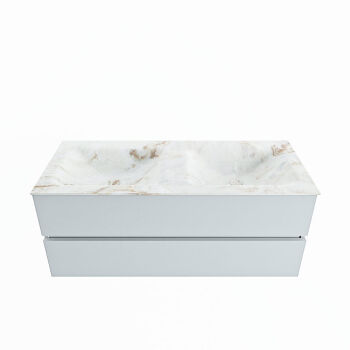corian waschtisch set vica dlux 120 cm marmor optik doppelbecken Frappe VDX120Cla2LD0Fra