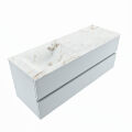 corian waschtisch set vica dlux 130 cm marmor optik becken links Frappe VDX130Cla2LL1Fra