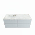 corian waschtisch set vica dlux 120 cm marmor optik becken links Frappe VDX120Cla4LL0Fra