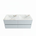 corian waschtisch set vica dlux 120 cm marmor optik doppelbecken Frappe VDX120Cla4LD0Fra