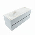 corian waschtisch set vica dlux 120 cm marmor optik becken links Frappe VDX120Cla4LL1Fra