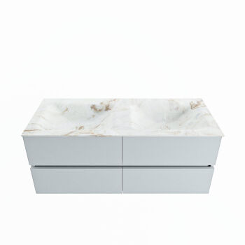 corian waschtisch set vica dlux 120 cm marmor optik doppelbecken Frappe VDX120Cla4LD2Fra