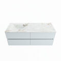 corian waschtisch set vica dlux 130 cm marmor optik becken links Frappe VDX130Cla4LL0Fra