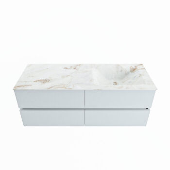 corian waschtisch set vica dlux 130 cm marmor optik becken rechts Frappe VDX130Cla4LR0Fra