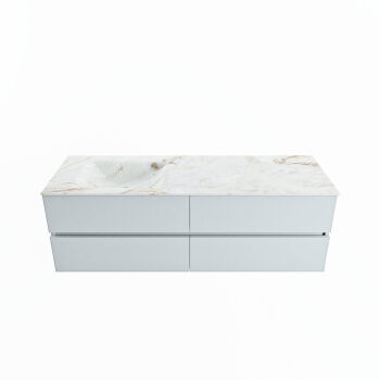 corian waschtisch set vica dlux 150 cm marmor optik becken links Frappe VDX150Cla4LL0Fra