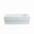 corian waschtisch set vica dlux 150 cm marmor optik becken rechts Frappe VDX150Cla4LR0Fra