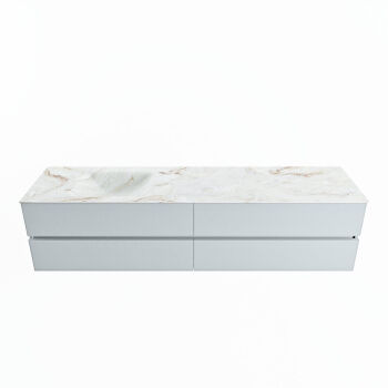 corian waschtisch set vica dlux 200 cm marmor optik becken links Frappe VDX200Cla4LL0Fra