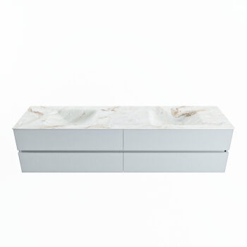corian waschtisch set vica dlux 200 cm marmor optik doppelbecken Frappe VDX200Cla4LD0Fra