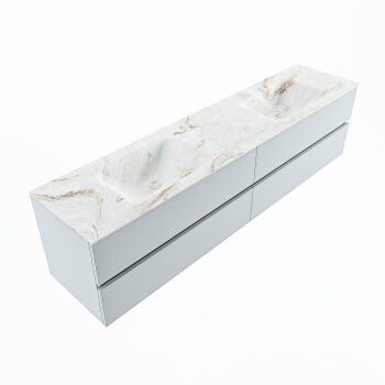 corian waschtisch set vica dlux 200 cm marmor optik doppelbecken Frappe VDX200Cla4LD2Fra