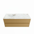 corian waschtisch set vica dlux 120 cm marmor optik becken links Frappe VDX120Oro2LL0Fra