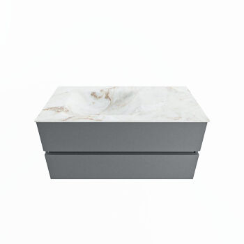corian waschtisch set vica dlux 100 cm marmor optik becken links Frappe VDX100Pla2LL0Fra