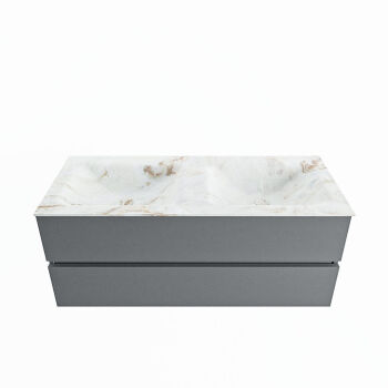 corian waschtisch set vica dlux 120 cm marmor optik doppelbecken Frappe VDX120Pla2LD2Fra