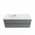 corian waschtisch set vica dlux 120 cm marmor optik becken links Frappe VDX120Pla4LL0Fra