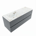 corian waschtisch set vica dlux 130 cm marmor optik becken links Frappe VDX130Pla4LL0Fra