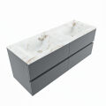 corian waschtisch set vica dlux 130 cm marmor optik doppelbecken Frappe VDX130Pla4LD0Fra
