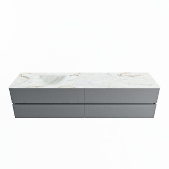 corian waschtisch set vica dlux 200 cm marmor optik becken links Frappe VDX200Pla4LL0Fra