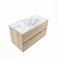corian waschtisch set vica dlux 90 cm marmor optik becken mittig Glace VDX90Was2LM0Gla