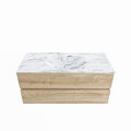 corian waschtisch set vica dlux 110 cm marmor optik becken mittig Glace VDX110Was2LM0Gla