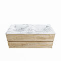 corian waschtisch set vica dlux 120 cm marmor optik doppelbecken Glace VDX120Was2LD2Gla