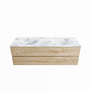 corian waschtisch set vica dlux 150 cm marmor optik doppelbecken Glace VDX150Was2LD0Gla