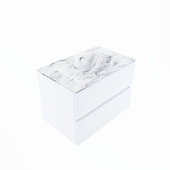 corian waschtisch set vica dlux 70 cm marmor optik becken mittig Glace VDX70Tal2LM0Gla