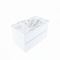 corian waschtisch set vica dlux 80 cm marmor optik becken mittig Glace VDX80Tal2LM0Gla