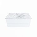 corian waschtisch set vica dlux 100 cm marmor optik becken mittig Glace VDX100Tal2LM0Gla