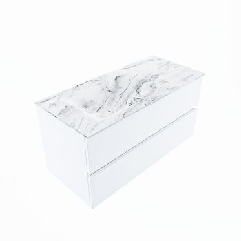 corian waschtisch set vica dlux 100 cm marmor optik becken links Glace VDX100Tal2LL1Gla