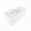 corian waschtisch set vica dlux 110 cm marmor optik becken links Glace VDX110Tal2LL0Gla