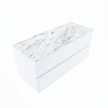 corian waschtisch set vica dlux 110 cm marmor optik becken rechts Glace VDX110Tal2LR0Gla