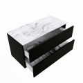 corian waschtisch set vica dlux 100 cm marmor optik becken links Glace VDX100Urb2LL1Gla