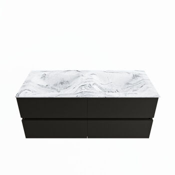 corian waschtisch set vica dlux 120 cm marmor optik doppelbecken Glace VDX120Urb4LD2Gla