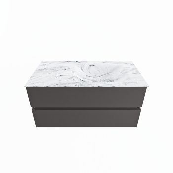 corian waschtisch set vica dlux 100 cm marmor optik becken rechts Glace VDX100Dar2LR0Gla