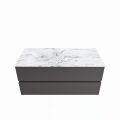 corian waschtisch set vica dlux 110 cm marmor optik becken links Glace VDX110Dar2LL1Gla
