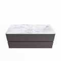 corian waschtisch set vica dlux 120 cm marmor optik becken rechts Glace VDX120Dar2LR1Gla