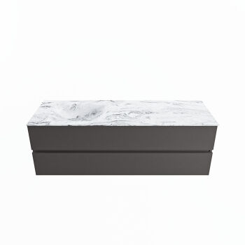corian waschtisch set vica dlux 150 cm marmor optik becken links Glace VDX150Dar2LL0Gla