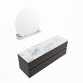 corian waschtisch set vica dlux 150 cm marmor optik becken links Glace VDX150Dar2LL0Gla