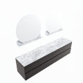 corian waschtisch set vica dlux 200 cm marmor optik doppelbecken Glace VDX200Dar4LD0Gla
