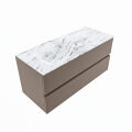 corian waschtisch set vica dlux 110 cm marmor optik becken links Glace VDX110Smo2LL0Gla