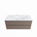 corian waschtisch set vica dlux 110 cm marmor optik becken rechts Glace VDX110Smo2LR0Gla