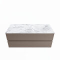 corian waschtisch set vica dlux 120 cm marmor optik becken rechts Glace VDX120Smo2LR0Gla