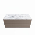 corian waschtisch set vica dlux 120 cm marmor optik becken links Glace VDX120Smo2LL1Gla