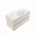 corian waschtisch set vica dlux 100 cm marmor optik becken mittig Glace VDX100Lin2LM1Gla