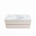 corian waschtisch set vica dlux 110 cm marmor optik becken mittig Glace VDX110Lin2LM0Gla