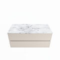 corian waschtisch set vica dlux 110 cm marmor optik becken links Glace VDX110Lin2LL0Gla